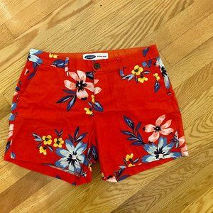 Old Navy Red Floral Shorts (0)